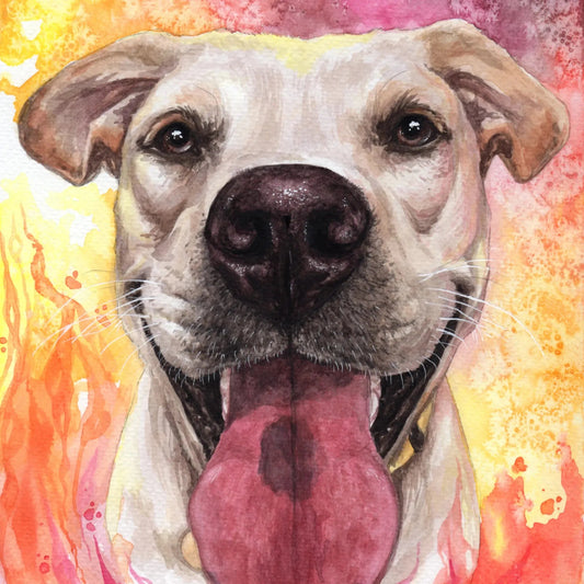 Custom Watercolor Pet Portrait - Healthy Homes Atlanta
