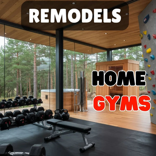 Focused Home Gym featuring modern equipment, weight benches, and a climbing wall in a sleek, glass-walled space.